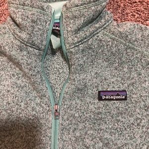 Patagonia Better Sweater Quarter Zip Fleece Pullover Teal Blue Green Women's L